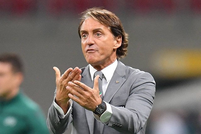 Pelatih Roberto Mancini. Foto: Daniele Mascolo/REUTERS