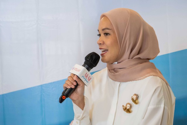 Co-Founder Babyloania, Zhafira Loebis, pada konferensi pers AKSI Perempuan oleh Tjufoo dan Stellar Women di Lippo Thamrin, Kamis (22/09/2022). Foto: Dok. Tjufoo