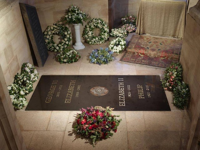 Kerajaan Inggris merilis foto perdana tempat peristirahatan terakhir Ratu Elizabeth II di King George VI Memorial Chapel, Kapel St. George, Kastil Windsor. Foto: Instagram/@theroyalfamily