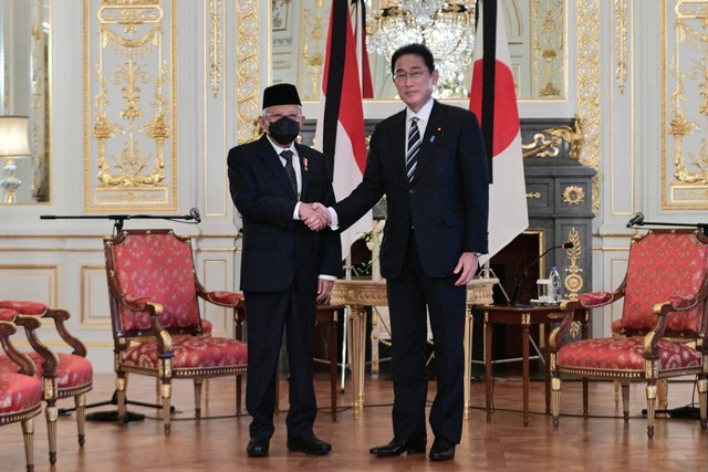 Wapres Ma'ruf Amin Bertemu PM Jepang Fumio Kishida, Senin (26/9). Foto: Dok. BPMI Setwapres
