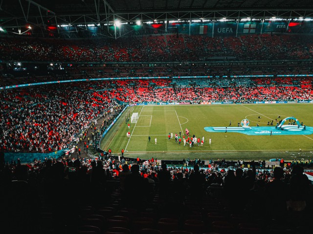 Final Piala Eropa 2020 antara Inggris kontra Italia di Wembley Stadium. Sumber foto: Samuel Regan-Asante/Unsplash.com.
