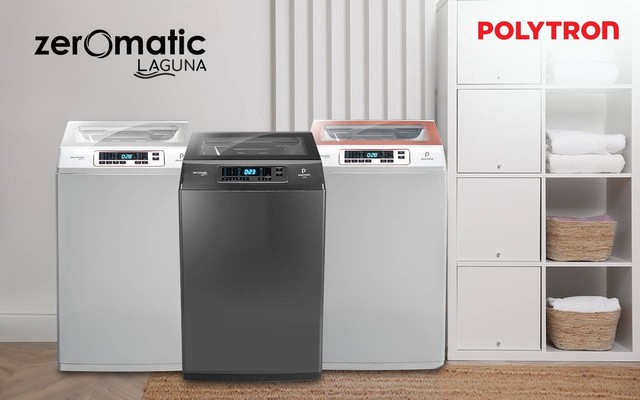 Polytron Zeromatic Laguna, mesin cuci pintar dari Polytron yang dapat mencuci dengan berbagai jenis mode untuk berbagai jenis pakaian. Foto: Polytron