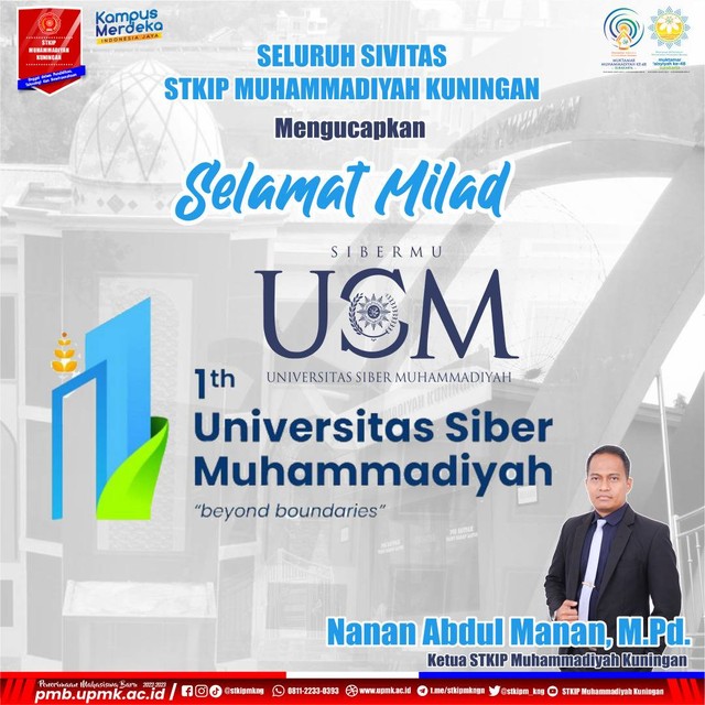 Dokumentasi Flyer: Selamat Milad Universitas Siber Muhammadiyah STKIP Muhammadiyah Kuningan (UPMK)