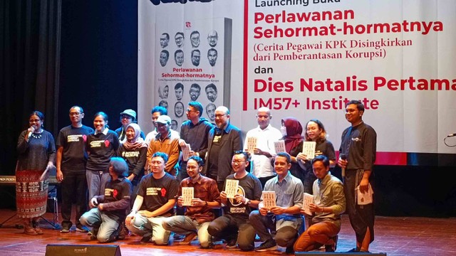 Dies natalis pertama IM57+ dan peluncuran buku atu catatan eks pegawai KPK, Perlawanan Seharian, di TIM, Jakarta Pusat, Jumat (30/9).  Foto: Hedi/kumparan