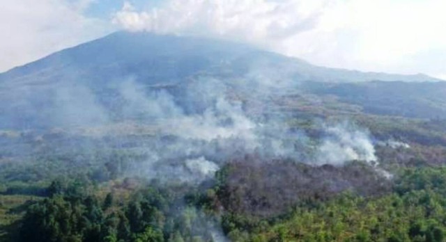 Tampak lokasi kejadian kebakaran hutan dan lahan (karhutla) di kawasan Taman Nasional Gunung Ciremai (TNGC) Kabupaten Kuningan, Jabar. (Dok. Ciremaitoday)