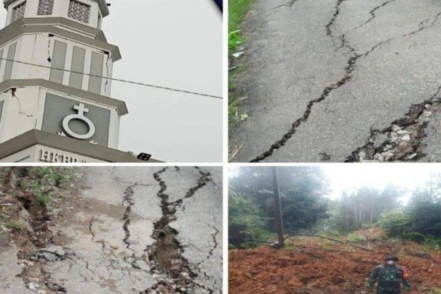 Dampak gempa 6 M di Tapanuli Utara. Foto: ANTARANEWS