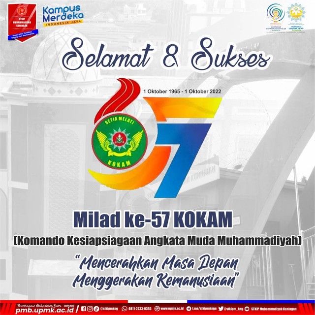 Dokomentasi Flyer: Selamat & Sukses Milad ke-57 KOKAM STKIP Muhammadiyah Kuningan (UPMK)