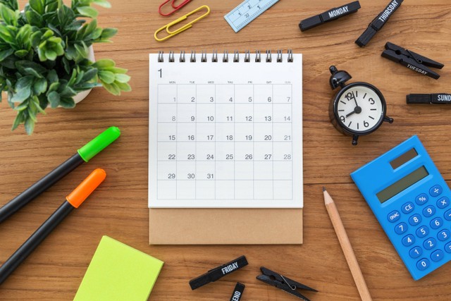 Ilustrasi kalender. Foto: everydayplus/Shutterstock.