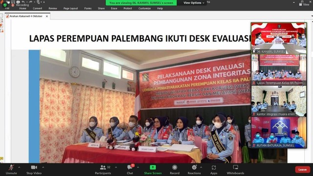 LPP Palembang Kumham Sumsel Ikuti Pengarahan Dan Penguatan Kakanwil Dan ...