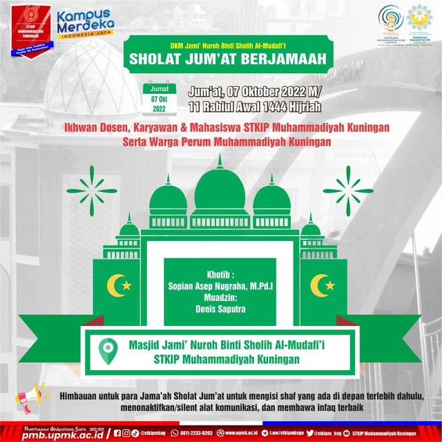 Dokumentasi Flyer: Sholat Jum'at Berjamaah di Kampus STKIP Muhammadiyah Kuningan (UPMK)