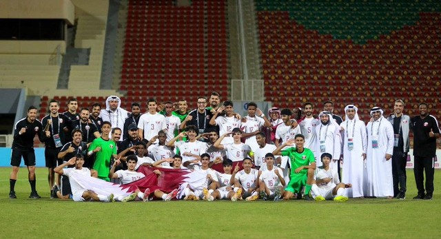 Skuad Qatar U-16. Ada Abdurrahman Iwan di pojok kanan bawah Foto: Twitter/@QFA
