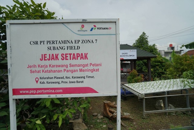 Program Jejak Setapak Pertamina EP Subang di Desa Plawad, Karawang, Jawa Barat yang memberdayakan petani untuk membuat pertanian organik, Kamis (6/10/2022). Foto: Pertamina EP Subang Field.