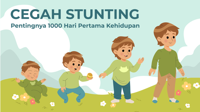 Ilustrasi tumbuh kembang anak pada 1000 hari pertama kehidupan (HPK). Sumber: desain pribadi.