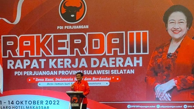 Ketua DPP PDIP, Djarot Saiful Hidayat di acara Rakerda III, di Makassar. Foto: Dok. Istimewa