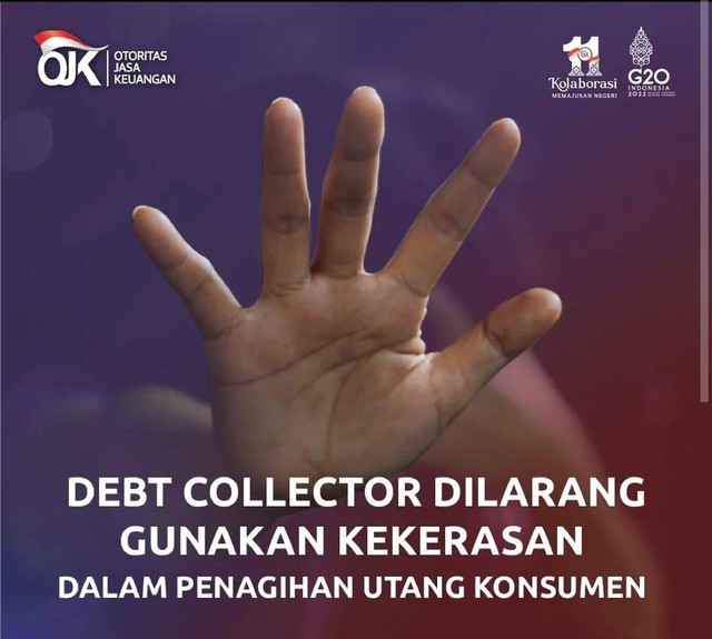 OJK melarang debt collector menagih utang dengan cara kekerasan.(Foto: OJK)