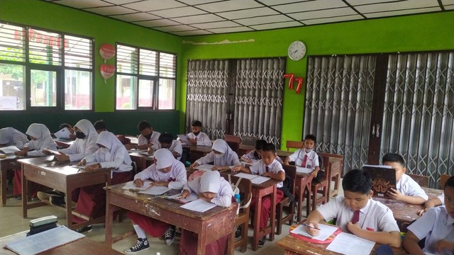 Siswa sekolah dasar (SD) di Bandar Lampung. | Foto: Sinta Yuliana/Lampung Geh