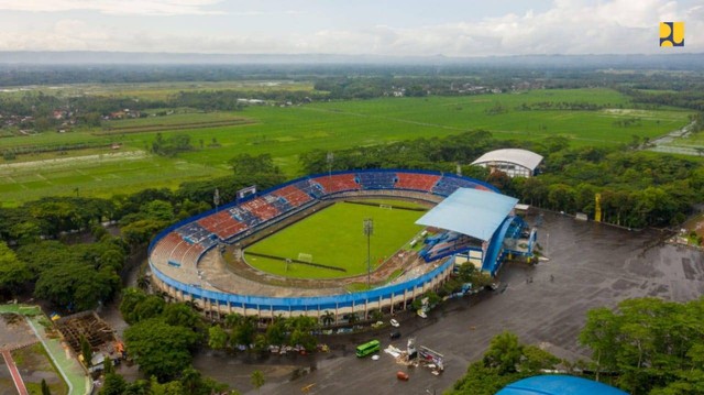 Foto udara Stadion Kanjuruhan di Kabupaten Malang, Jawa Timur, Kamis (13/10/2022). Foto: Kementerian PUPR