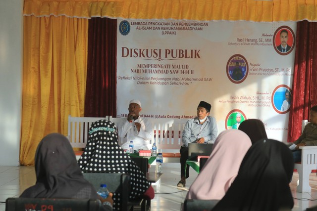 Kegiatan Diskusi Publik memoeringati kegiatan Maulid Nabi Muhammad SAW 1444 H. Sumber foto pribadi