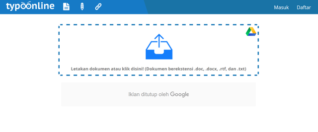 Rekomendasi situs cek grammar Bahasa Indonesia: Typoonline. Foto: Tangkapan layar situs Typoonline