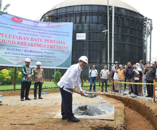 Peletakan batu pertama pembangunan pabrik Bio-CNG terbesar di Indonesia di Langkat, Sumatera Utara (Sumber : Kementerian ESDM)