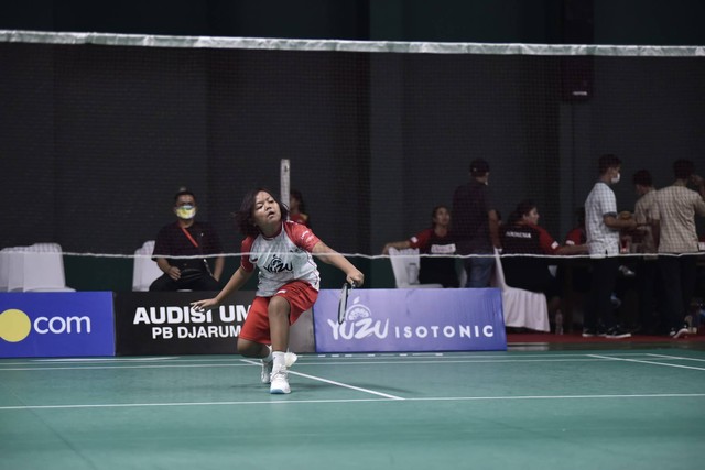 Adik Siti Fadia, Khanza Zulfanihayah, di Audisi Umum PB Djarum 2022, GOR Djarum Jati, Kudus, Rabu (19/10/2022). Foto: Dok. PB Djarum