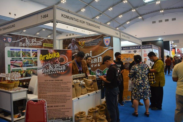 Petani kopi membuka stan di event Trade Export Indonesia. Foto: istimewa.