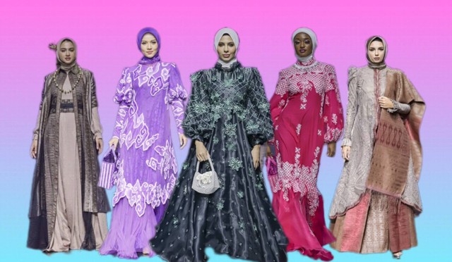 Potret Miss Grand International di fashion show Jakarta Muslim Fashion Week 2023. Foto: Dok. JMFW