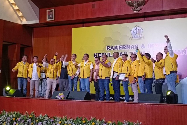 Rakernas dan Ikrar Kebulatan Tekad Relawan Go-Anies di Hotel Bidakara, Jakarta Selatan, Minggu (23/10/2022). Foto: Zamachsyari/kumparan