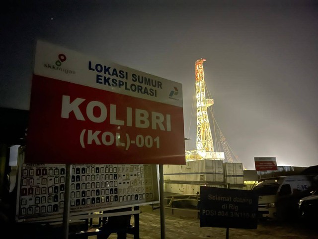 Sumur eksplorasi minyak dan gas Kolibri (KOL)-001 yang dikelola PT Pertamina EP di wilayah onshore Cepu, Jawa Timur. Foto: Pertamina EP