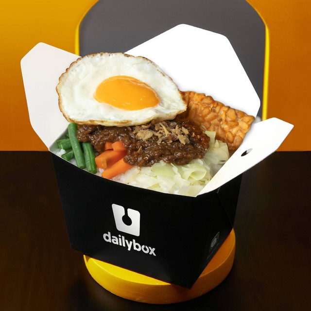 Makanan halal menu nasi pecel ala Dailybox di cabang terbaru di Singapura. Foto: Dok. Dailybox 