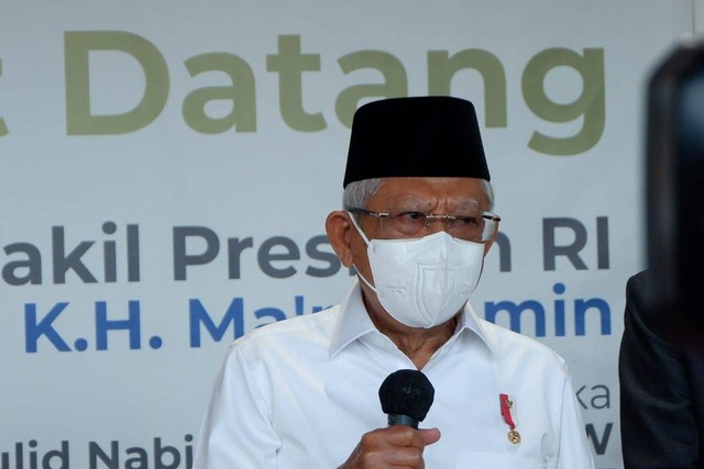 Wakil Presiden Ma'ruf Amin saat kunjungan di Universitas Alma Ata Yogyakarta di Kabupaten Bantul, Senin (24/10/2022). Foto: Arfiansyah Panji/kumparan