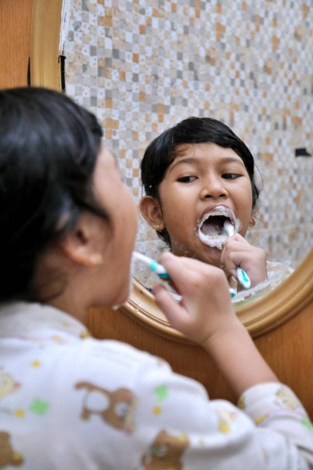 Ilustrasi anak sikat gigi. Foto: Melly Meiliani/kumparan