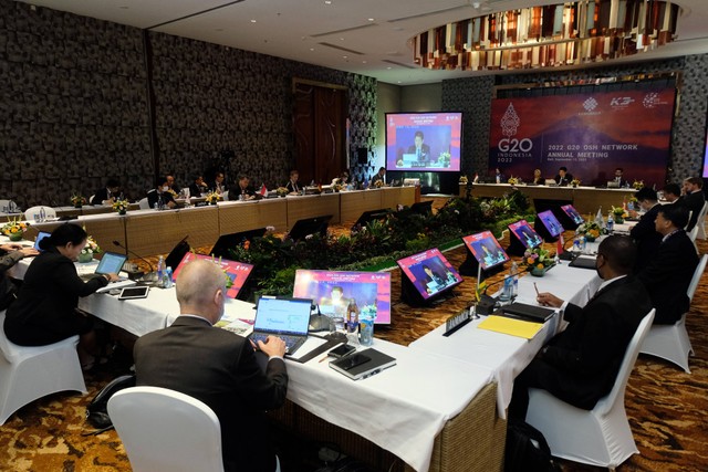 Delegasi mengikuti acara G20 Occupational Safety and Health (OSH) Network Annual Meeting di Jimbaran, Badung, Bali, Selasa (13 9 2022). Foto: Dok. Istimewa
