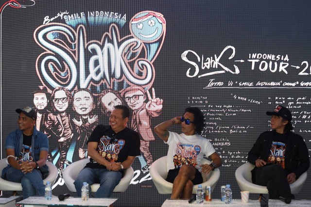 Musisi Slank hadir di konferensi jelang konser HUT SLANK Tour Indonesia di Jakarta, Rabu, (26/10/2022). Foto: Dok. Agus Apriyanto