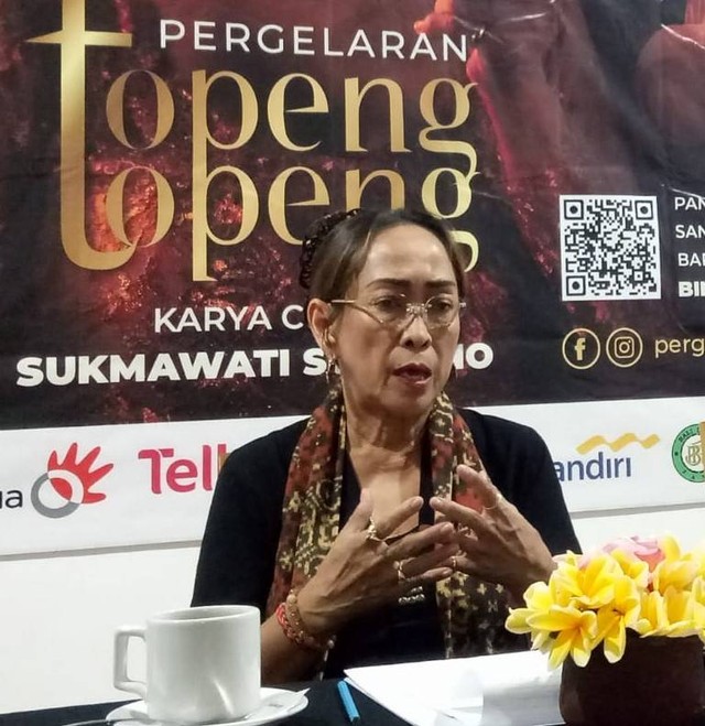 Sukmawati Soekarnoputri saat jumpa pers di Denpasar, Bali - LSU