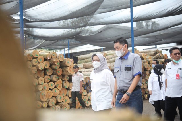 Bundah Indah Cek Pengusaha Industri Kayu Lumajang, Rabu (2/11). Dok Diskominfo