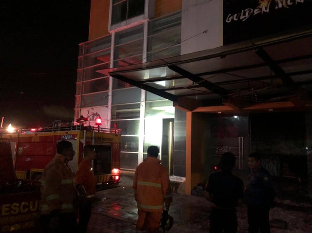 Golden Monkey SPA di Jalan Yos Sudarso, Bandar Lampung Kebakaran. | Foto: Dok BPBD Kota Bandar Lampung