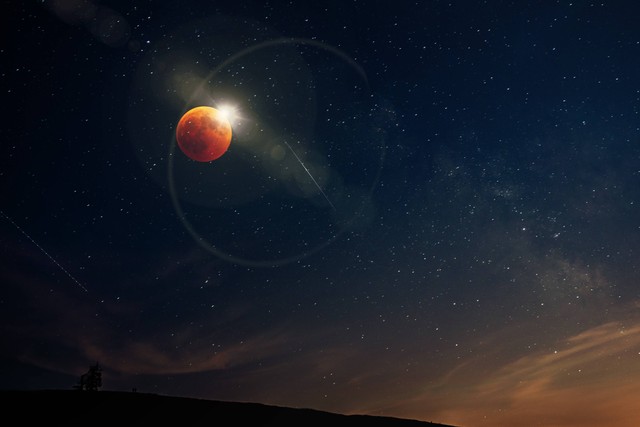 Ilustrasi gerhana bulan total. Foto: Unsplash