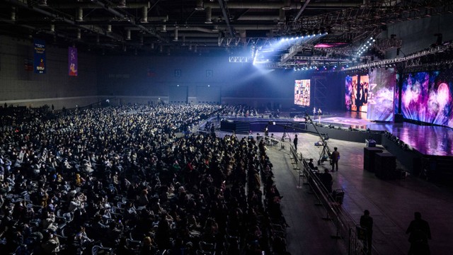 Ilustrasi konser musik. Foto: Anthony Wallace/AFP.