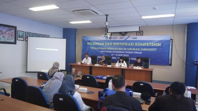 Suasana pembukaan Pelatihan dan Sertifikasi Kompetensi Estimasi Biaya Berbasis BIM 5D Polinema. Foto / Feni Yusnia