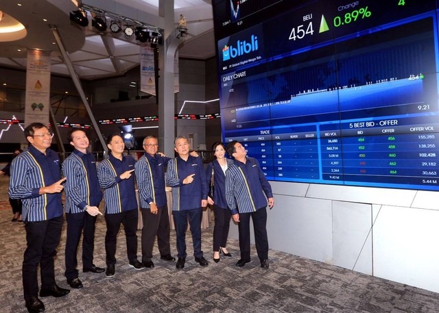PT Global Digital Niaga Tbk (BELI) atau Blibli resmi mencatatkan perdana saham atau IPO di Bursa Efek Indonesia (BEI). Foto: Blibli