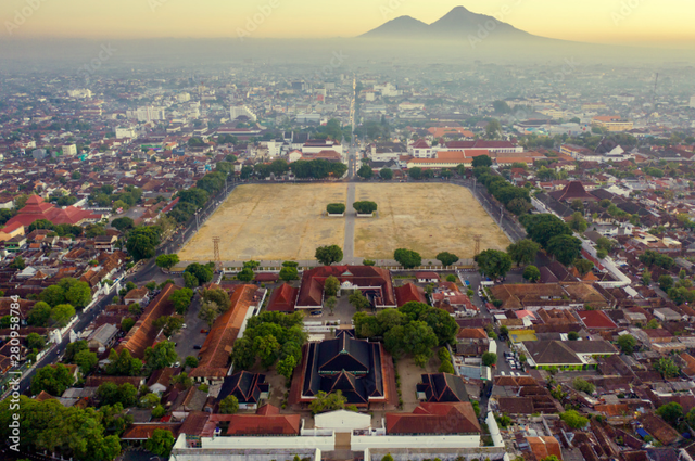 Ilustarasi keraton Yogyakarta dilihat dari atas (sumber : Adobe stock)