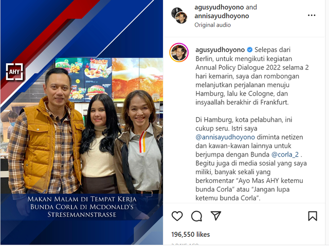 Viral! AHY Dan Annisa Pohan Makan Malam Di McDonald's Tempat Bunda ...