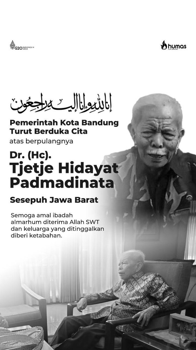 Budayawan Sunda, Tjetje Hidayat meninggal dunia. Foto: Dok. Istimewa