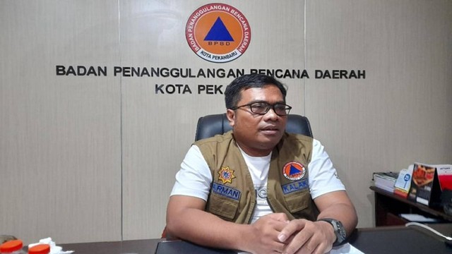 Kepala Badan Penanggulangan Bencana Daerah (BPBD) Kota Pekanbaru, Zarman Candra. (LARAS OLIVIA/SELASAR RIAU)