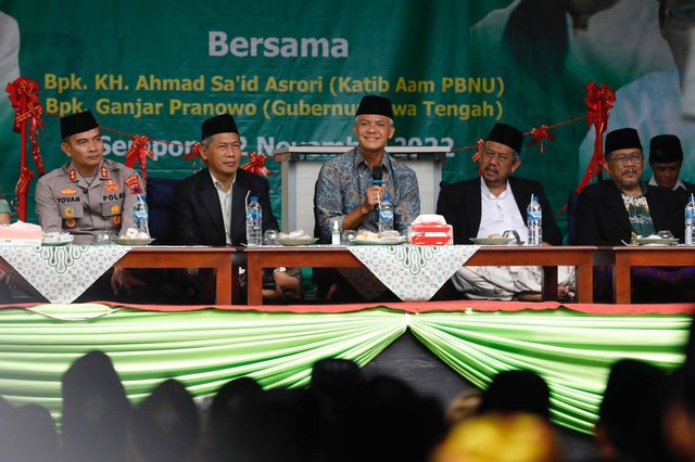 Gubernur Jawa Tengah Ganjar Pranowo menyampaikan Undang-Undang (UU) Pesantren yang mengharuskan setiap pemerintah daerah memfasilitasi pondok pesantren di. Foto: Dok. Istimewa