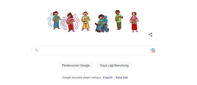 Google Doodle Hari Angklung. Foto: Google