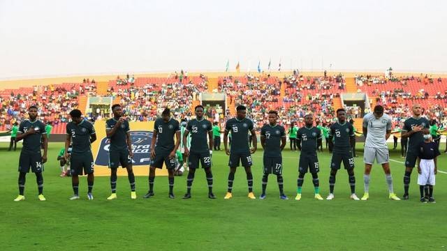 Pemain Nigeria saat melawan Mesir pada pertandingan Grup C Piala Afrika di Stadion Roumde Adjia di Garoua, Kamerun. Foto: Daniel BELOUMOU OLOMO / AFP