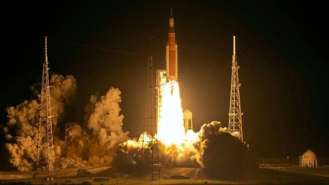 R﻿oket Artemis NASA lepas landas dari Cape Canaveral, Florida pada Rabu (16/11/2022).