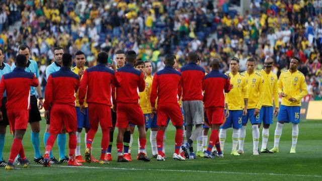 Laga persahabatan Brasil vs Panama. Foto: REUTERS/Pedro Nunes